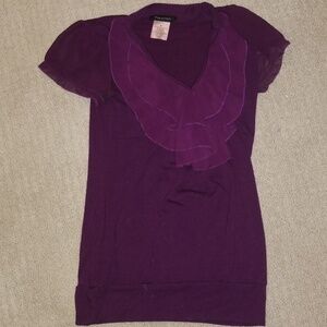 Purple ruffle top